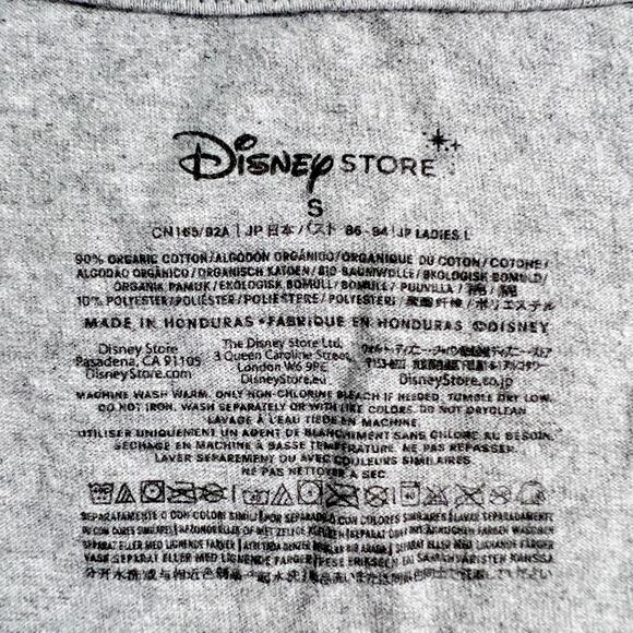 Disney Store ORGANIC Cotton TShirt S Black/ Red Heart Sparkle Mickey/Minnie Kiss - Picture 4 of 9